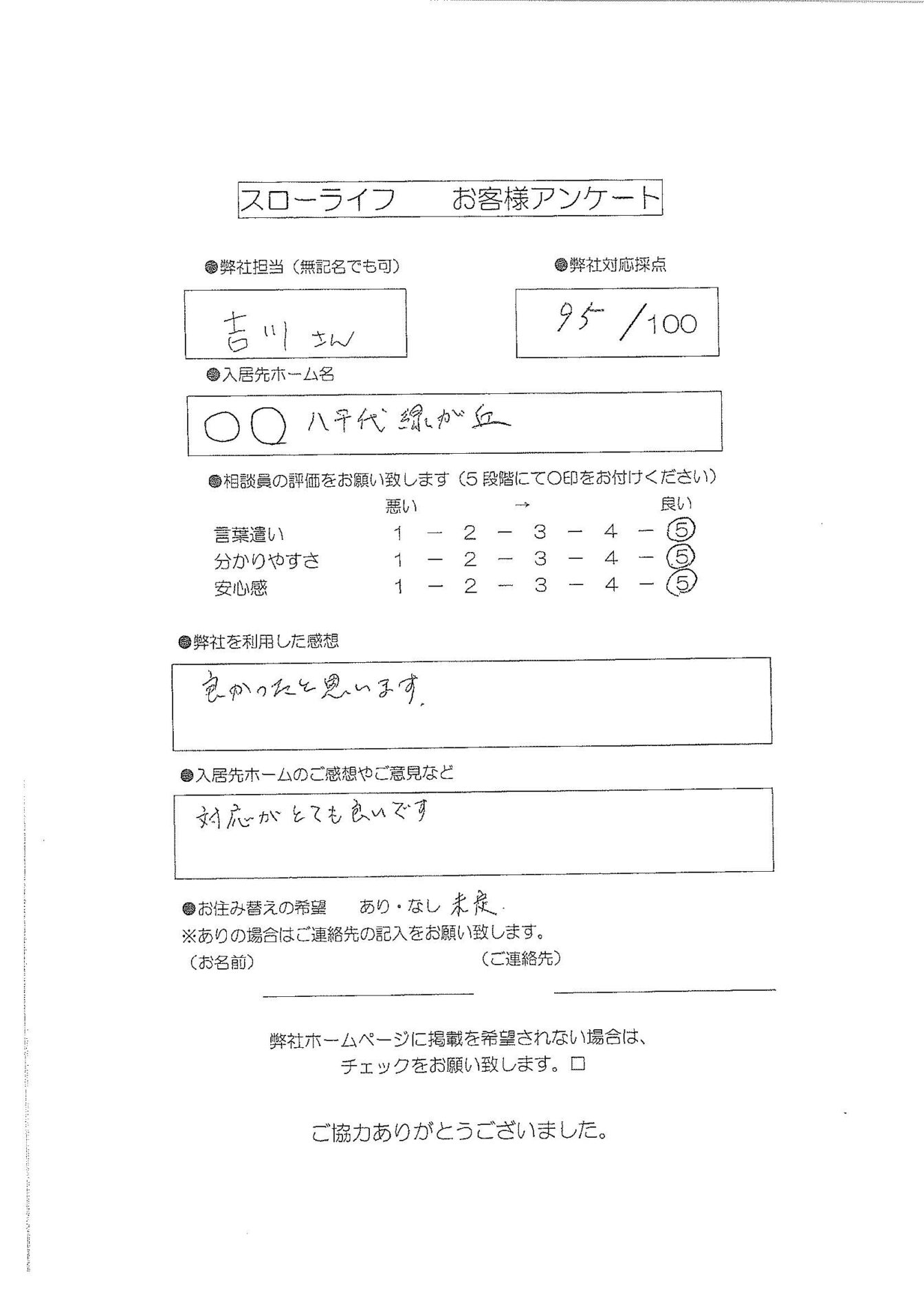 船橋相談室ご相談事例、お客様の声